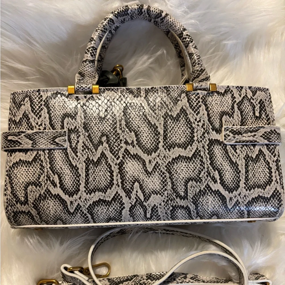 Steve Madden Handbag with Snake Skin Design & Crossbody Strap - Picture 2 of 8